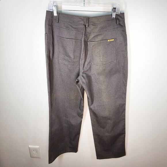 St. John Gray Lightweight Cotton Denim Jeans Size 12 High Rise Straight Leg - Picture 6 of 7